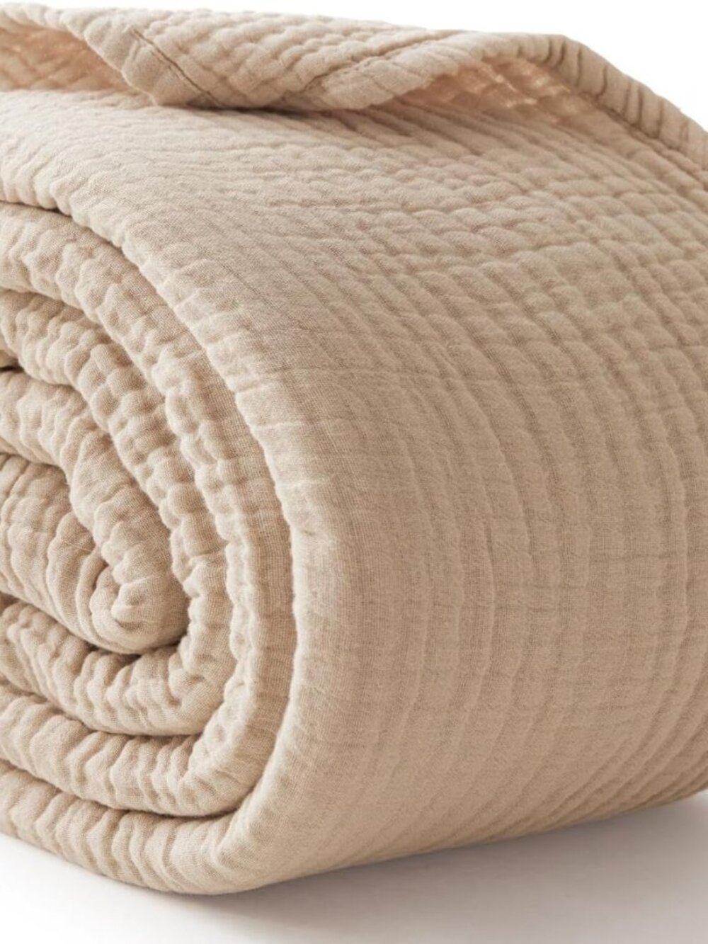Gentle Soft Muslin Bamboo Cooling Blanket - Beige Twin 60 x 90 - NEW